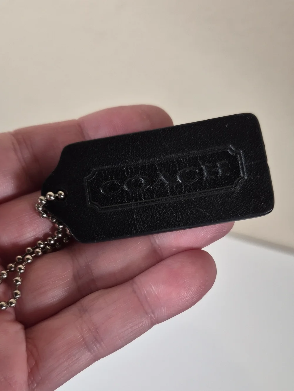 Vintage Coach Black Leather Hangtag